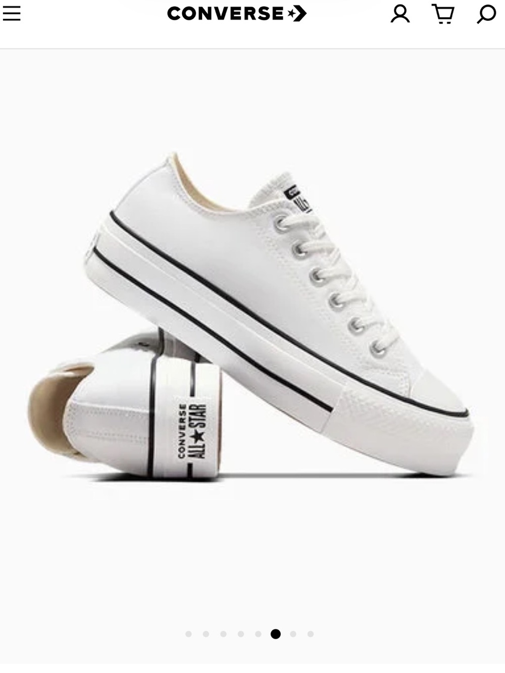🌼Converse🌼 White Low Top Platform Chuck Taylor Sneakers, Size 9 - Picture 10 of 12
